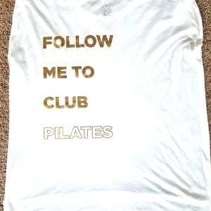 NWOT Club Pilates White Tank / Tee Medium